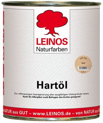 Leinos 240 Hartöl für Innen 202 Weiß 0,75 l