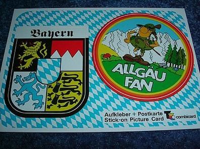 2553/ Bayern-Aufkleber + Postkarte