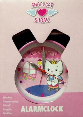ANGEL CAT SUGAR Kinder Retro Quarz Metall Wecker Alarm Uhr Pink Rosa 16cm