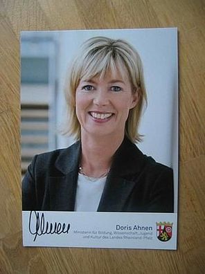 Rheinland-Pfalz Ministerin SPD Doris Ahnen - handsigniertes Autogramm!!!