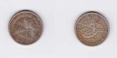 10 Centavos Silber Münze Kuba 1952 (124478)
