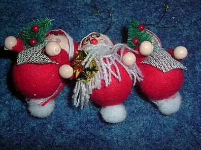 3kleine Anhänger-Nikoläuse-Weihnachtsbaumschmuck