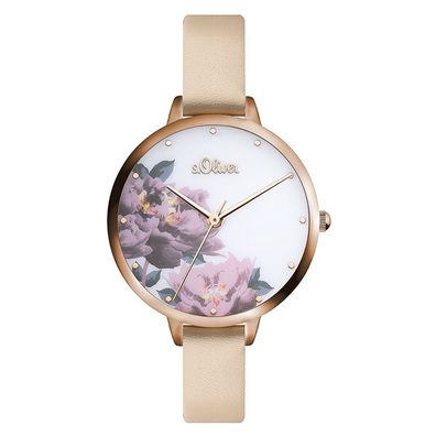 s. Oliver Damen Uhr Armbanduhr Leder SO-3536-LQ