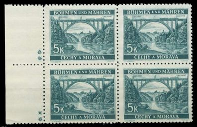 BÖHMEN MÄHREN 1939-1940 Nr 57bPlSt2L postfrisch Viererb X82698E