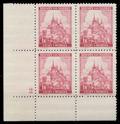 BÖHMEN MÄHREN 1939-1940 Nr 28PlNr-2 postfrisch Viererbl X8282A2