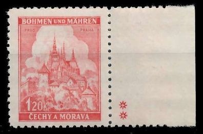 BÖHMEN MÄHREN 1941 Nr 68bPlSt2R postfrisch X828516