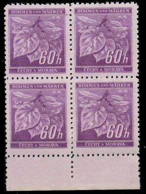 BÖHMEN MÄHREN 1941 Nr 65a postfrisch Viererblock URA X828766