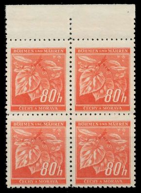 BÖHMEN MÄHREN 1941 Nr 66a postfrisch Viererblock ORA X828742