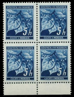 BÖHMEN MÄHREN 1939-1940 Nr 20 postfrisch Viererblock UR X8287B2