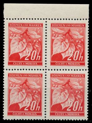 BÖHMEN MÄHREN 1939-1940 Nr 22 postfrisch Viererblock OR X8287FE