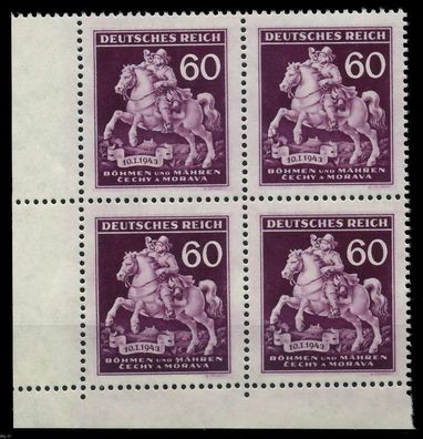 BÖHMEN MÄHREN 1943 Nr 113VII + 113 postfrisch Viererblo X82AC2A