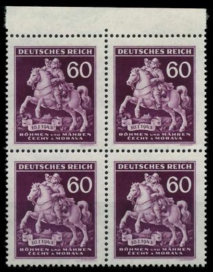 BÖHMEN MÄHREN 1943 Nr 113VI + 113 postfrisch Viererbloc X82AC3A
