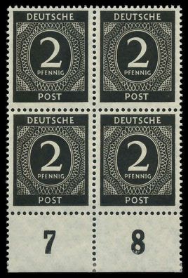 Kontrollrat Ziffern Nr 912a postfrisch Viererblock URA X82D08E