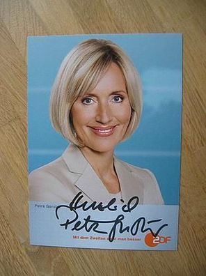 ZDF Fernsehmoderatorin Petra Gerster - handsigniertes Autogramm!!!