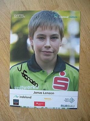 Tischtennis Bundesliga TTC Jülich Jonas Lenzen - handsigniertes Autogramm!!!