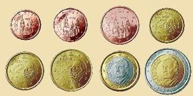 KMS Satz lose Spanien 2003 1 cent - 2 EURO