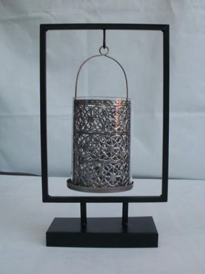 Kerzenhalter aus Metall und Glas, 33,5 cm hoch