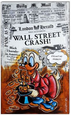 Klausewitz: Original Acryl auf Leinwand: Wall Street Crash/ 30x50 cm