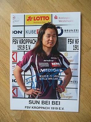 Tischtennis Bundesliga FSV Kroppach Sun Bei Bei - handsigniertes Autogramm!!!
