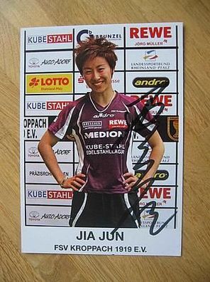 Tischtennis Bundesliga FSV Kroppach Jia Jun - handsigniertes Autogramm!!!