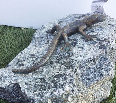 Bronzefigur Eidechse L17cm Rottenecker Bronze Salamander Gecko Echse Dekoration