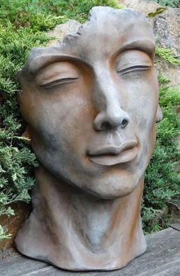 Portrait Gesicht MANN H53cm Rosteffekt Skulptur Steinfigur Steinguss Vidroflor
