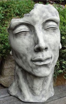 Portrait Gesicht MANN H53cm Skulptur Steinfigur Englischer Steinguss Vidroflor