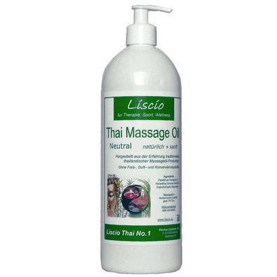Liscio Thai No.1 Massageöl neutral (1 Liter) + Dosierpumpe