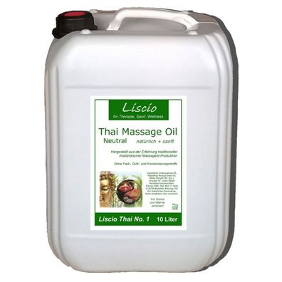 10L Liscio Thai No.1 Massageöl neutral, perfekt für Thaimassage, 10 Liter
