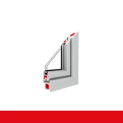 Badezimmerfenster Dreh-Kipp mit Lüftung und Fensterfalzlüfter mit Milchglasglas