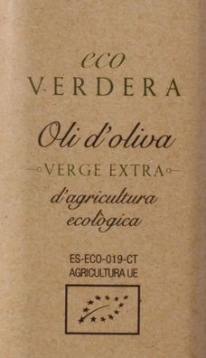 eco Verdera Olivenöl Verge Extra aus biologischem Anbau 2,5Liter Kanister