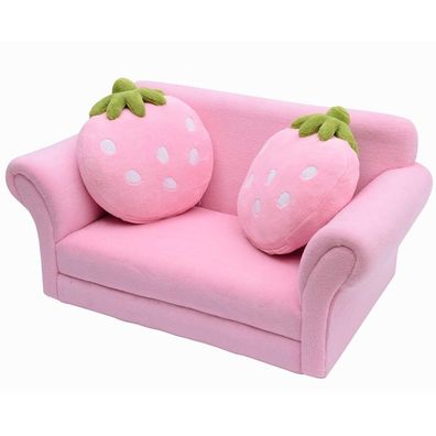 HOMCOM® Kindersofa Kindersessel Sofa Couch Kinder Kinderzimmer Doppelsofa Erdbeersofa