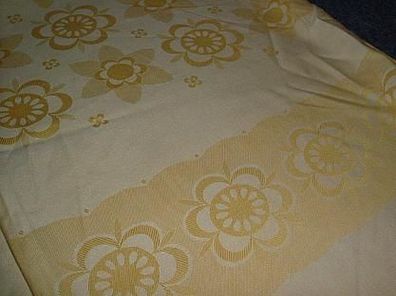 gelbe Tischdecke/ Tafeltuch mit eingewebten Muster