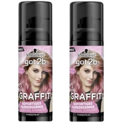 Schwarzkopf got2b Pastell-Spray sofortiges Farbergebnis 1-Tag Graffiti Unicorn Rosa