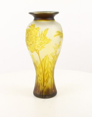 Deko Baluster Vase Cameo Glas Dragonfly Glaskunst 44,7 x 19,5 cm