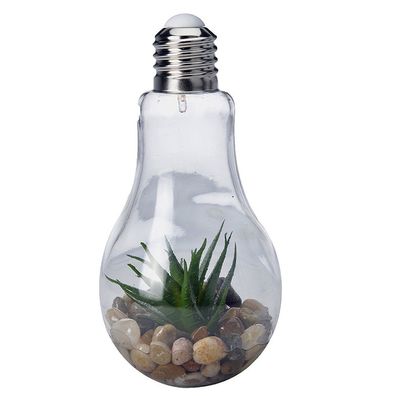 LED Lampe Deko Glühbirne Glas Kunstpflanze zum aufstellen oder hängen H 18,5 cm