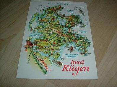 2773/ Ansichtskarte-Landkarte Insel Rügen