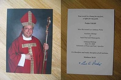 Bischof von Saint Paul & Minneapolis Lee Anthony Piche - handsigniertes Autogramm!!!