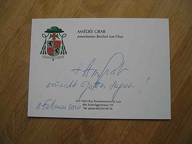Bischof em. von Chur Amédée Grab - handsign. Autogramm!