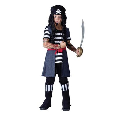 Piratenkostüm Kostüm tätowierter Pirat Gr. 122/128 Jungen Seeräuber Karibik Sparrow