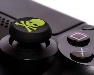 2 x grün Skull Totenkopf Thumbstick Kappen Cap für Sony PS4 XBOX Controller