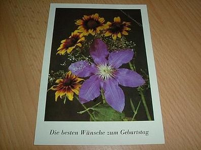 Karte zum Geburtstag mit Blumen-DDR