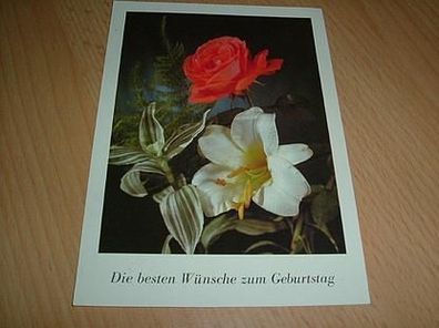 Karte zum Geburtstag mit Blumen-DDR