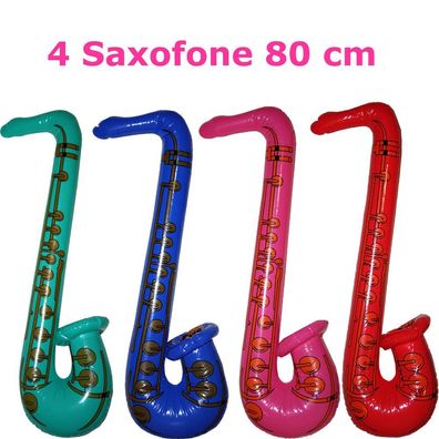 4 Stück Saxofone 80cm aufblasbar Musikinstrument aufblasbare Saxophon Saxofon