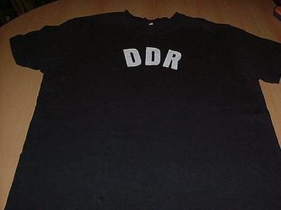 T-Shirt Größe M dunkelblau mit Aufschrift-DDR