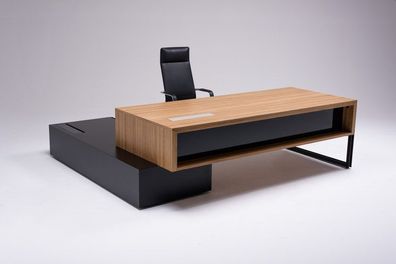 Schreibtisch mit Sideboard Managerschreibtisch Chefbüro Winkelschreibtisch