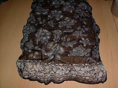 dunkelblauer dünner Schal mit Muster 32x160cm