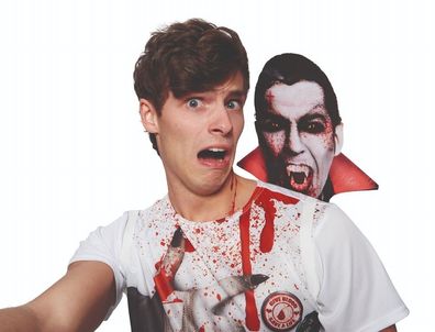 Rubies 2820477 - Vampire Selfie Shocker, Halloween Kostüm. T Shirt mit Dracula