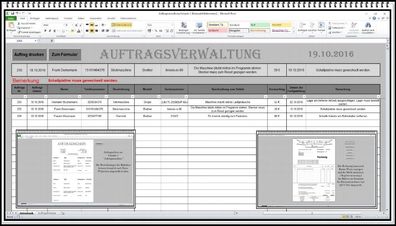 Abholscheine Auftragverwaltung AuftragKundenverwaltung Abholschein Software Excel APP