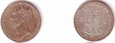 1 Gulden Silber Münze Niederlande 1847